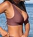 CUPSHE Women's Bikini Top V Neck Triangle Top Wide Straps Cross Back Lace up, M Pale Mauve