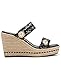 KARL LAGERFELD Paris Women's Carsen Double Band Espadrille Wedge Sandal, Black, 8