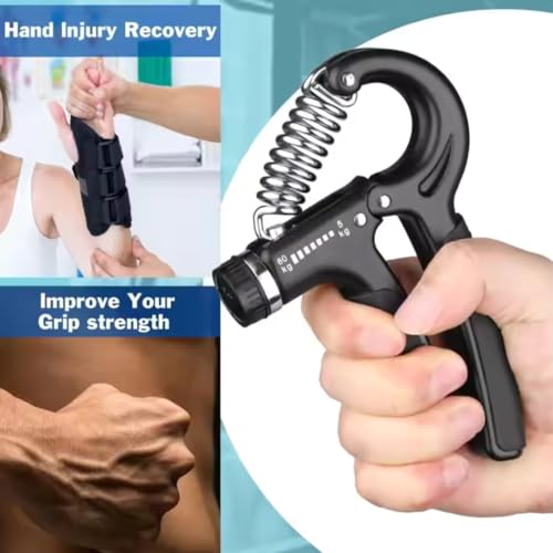 Image of Adjustable Hand Grip Strengthener 5-60KG Power Gripper for Men & Women | Forearm, Finger & Hand Exercise Tool for Home & Gym Workouts