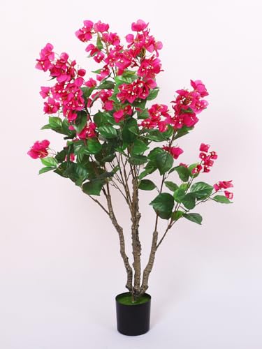 Image of Artificial Bougainvillea Flowers Plants with Pot for Interior Decor /Home Decor /Office Decor (110 cm Tall, Purple)