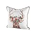 Gilde poduszka głowa jelenia z wieńcem kwiatowym kremowa brązowa 45 cm x 45 cm poduszka dekoracyjna poduszka ozdobna poduszka z motywem