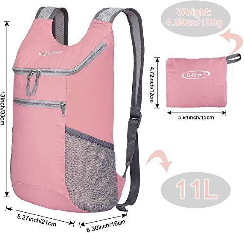 Image of G4Free Lightweight Packable Hiking Backpack for Men Women Small Hiking Daypacks Foldable Shoulder Pack Casual Outdoor Bag 11L