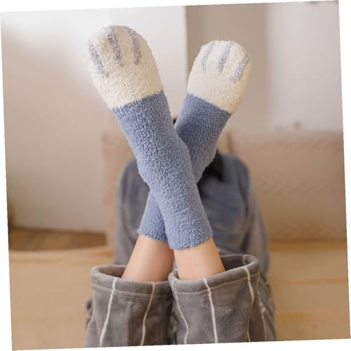 Calcetines de invierno para mujer de felpa con garra de gato de ifundom 6 pares 6