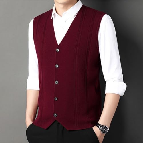 Men's Fashion Knitted Button Sweater Vest Business Match, v Neck Sweater Vest, Mens Sweater Vest4