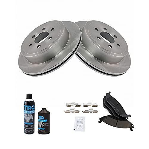 Image of TRQ Rear Brake Pad & Rotor Kit, with Chemical Kit Ceramic Compatible with 2003 Dodge Durango