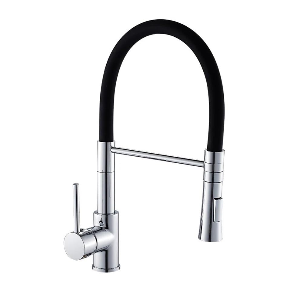Blyqxs One Color Brass Faucets With Led For Kitchen Single Handle Pull Down Deck Mounted Crane Chrome Mixer Faucet Xt-157