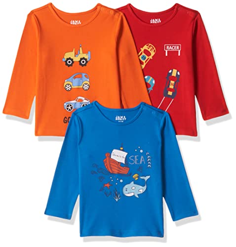 Image of Amazon Brand - Jam & Honey Baby Boy's and Girls Full Sleeves T-Shirt | 100% Cotton Printed Regular Fit Unisex T-Shirts | New Born Baby Clothes - 0 to 24 Months