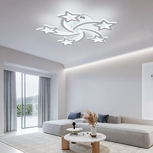Stch Kids Ceiling Light 56W, Close To Ceiling Light Fixtures 25.6", Star Light Dimmable Modern Led Ceiling Light Chandelier Flush Mount Ceiling Lights For Bedroom Kids Room Nursery Children's Room #TOP5