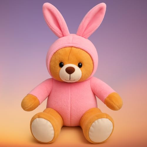 Image of SARO Soft Teddy Bear with Converitible Head Design|Colour Soft Toy for Girls Boys Kids Baby | Best Gift for Valentines, Birthday, Anniversary (Brown Pink 57Cm Hight)
