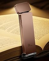 86lux Leselampe, Wiederaufladbare Leselampe, Lesezeichenlampe mit 3 bernsteinfarbenen Farben und progressivem Dimmen für Buchliebhaber, Kinder, Rosa Braun