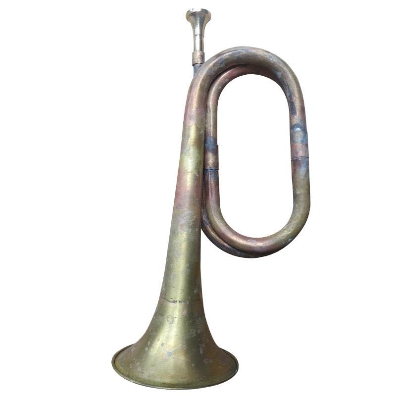 Tachiuwa Blowing Bugle Marching Bugle Professional with Mouthpiece Bugle Trumpet Mini Brass Instrument, for Stage Performance Beginner