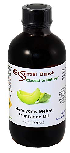 Essential Depot Honey Dew Melon Fragrance Oil - 4 oz - Supplied in 4 oz. Amber Glass Bottle with Black Phenolic Cone Lined and Safety Sealed Cap
