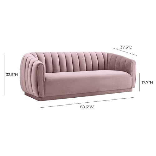Tov Furniture Arno Collection Velvet Livingroom Sofa, Pink #TOP2