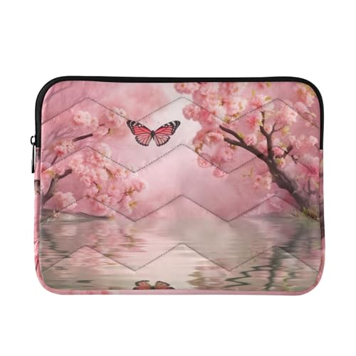 Funda rosa floral para laptop de 13-14 pulgadas miniatura 1