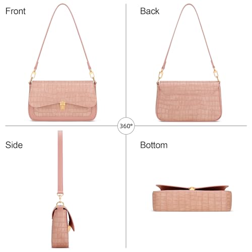 Image of KKXIU Small Shoulder Bag for Women Cute Hobo Handbags Mini Clutch Purses | Classic Trendy Retro Underarm Crossbody Bag with Detachable Straps, Zipper Closure