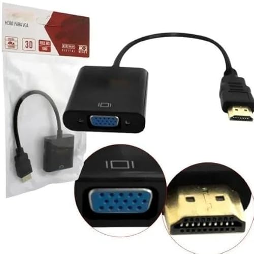 Conversor Adaptador De Vídeo Hdmi Para Vga Converso Vídeo