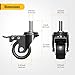 HOLKIE Stem Caster Wheels 2 inch Total Locking Casters Set of 4, Threaded Stem 3/8