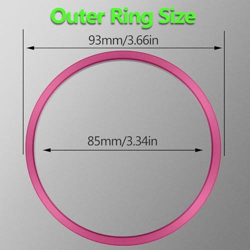 Image of Aluminum Alloy Vent Outer Rings Kit for Toyota Tacoma 2016-2023 (4pcs Pink) - Air Conditioner Vent Trim Rings, Metal Interior Upgrade Accessories