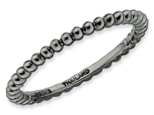 Stackable Expressions Sterling Silver Black-plated Stackable Ring