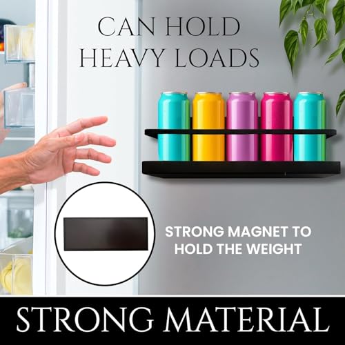 Image of SHUTTLE ART Magnetic Spice Rack & Kitchen Organizer Maximize Space,Fridge, Washing Machine Storage Magnetic Shelf Organizer for Spices, Utensils Single Tier Spice Storage Multipurpose stand(BLACK)