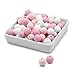 RUBY 60 12mm Palline In Silicone Per Dentizione Bambini Perline Per Portaciuccio Perline In Silicone Collana Per Allattamento Neonato Portaciuccio Massaggiagengive(Rosa, Sfere Ø12mm)