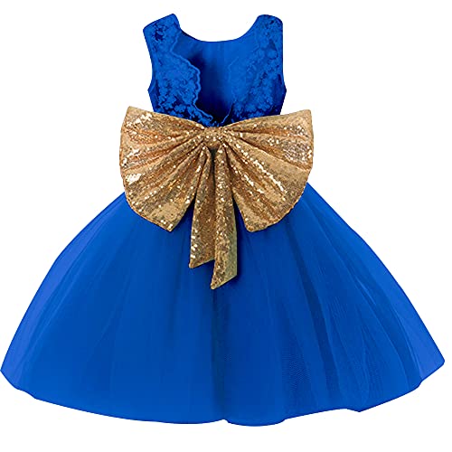Big Girls Formal Dresses Size 9-10 Lace Princess Special Occasion Dress Sleeveless Halloween Christmas Wedding Holiday Party Girl Dress 7 8 Years Old Elegant Dress Knee (Sapphire, 150) #TOP22