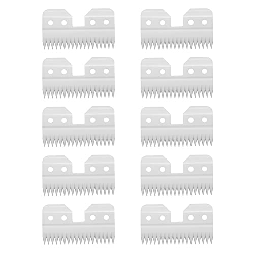 Lot de 10 lames de tondeuse à 18 dents avec bord en céramique et acier avec revêtement en carbone pour animal domestique Andis Wahl