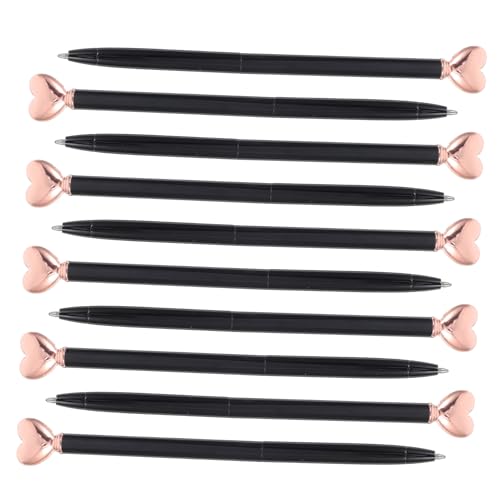 HONMEET ハート型ボールペン10本:かわいい金属製ボールペン、収納式、家庭やオフィスで使える滑らかな書き心地 - バレンタインデーや結婚式のパーティーの記念品