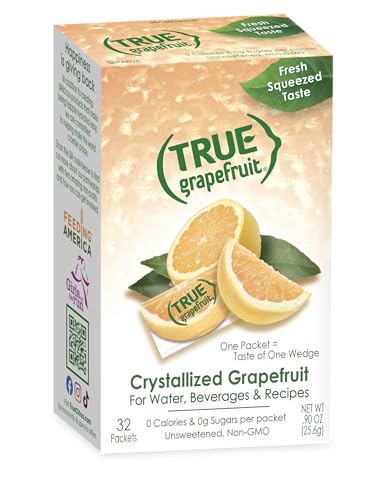 True Grapefruit 32ct (Pack of 1) - Water Enhancer - Bulk Dispenser - 0 Calorie Drink Mix Packets for Water - Sugar Free Grapefruit Flavoring Powder Packets
