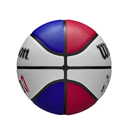 Wilson Basketball, Jr. NBA DRV Plus, Outdoor and indoor, Blue/Red/White, Size 5 - Image 4