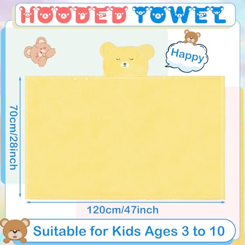 Image of Xtinmee Toddler Bath Towels Hooded for Kid 0-5 Year 28 x 47 Inch Absorbent Baby Hooded Towel with Bear Ears Large Boys Girls Infant Towels Bathrobe Shower Blanket(Soft Color,4 Pcs)