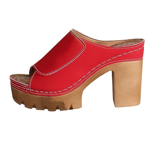 Sandales pieds larges pour femme avec mules compensées femme été talon haut épais
