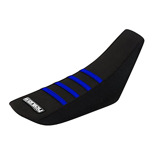 Enjoy Mfg Seat Cover - Compatible Fit for Yamaha TTR50 TTR 50 - All Black/Blue Ribs #105