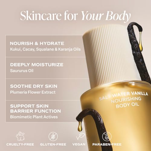 Saltair Body Oil Bundle | Golden Hour & Salt Water Vanilla | 2x 4 fl oz | Coordinated formulas for comfortable daily care easy layering and a soft-feeling finish product thumbnail 5