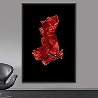 Framed Canvas Wall Art Fish Bedroom Colorful Jellyfish Marine Life Multicolor Neon Photography Tropical - 16x24 inches