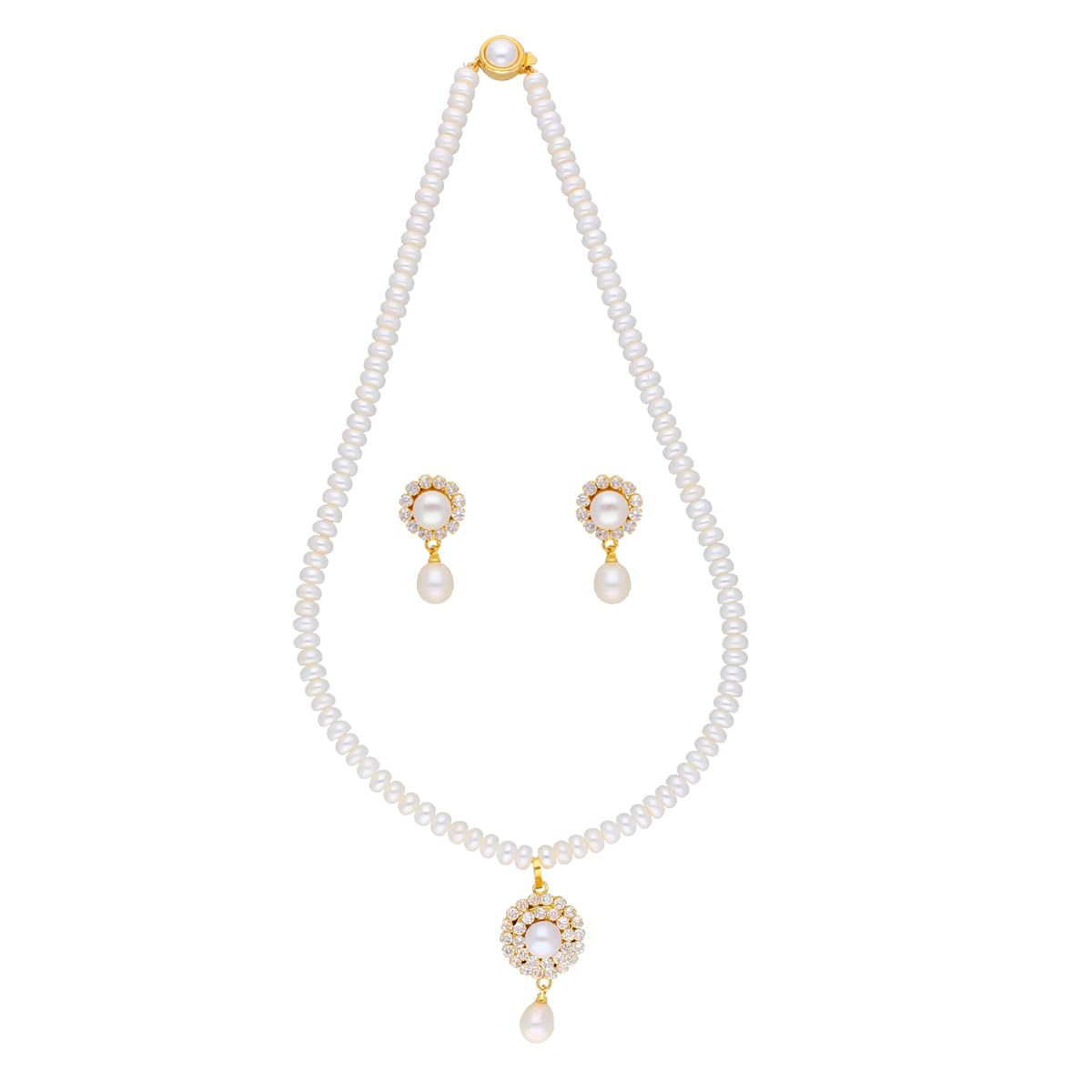 Sri Jagdamba Pearls Dealer Hyderabadi Freshwater Pearl Pendant Necklace set | Necklace to Gift Women & Girls| With Certificate of Authenticity AA Quality (B00FLNWZM2) Amazon Price History, Amazon Price Tracker