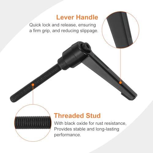 Image of uxcell 4Pcs M6 x 50mm Adjustable Knobs Handle Male Thread Push Button Ratchet Quick Release Locking Rotating Bolt for Lathe Machinery, Black
