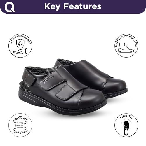 Image of DC2 Ancona Diabetic Sandals for Men | High Adjustability | Wide Fit | Seamless Lining | Genuine Leather Diabetic Footwear | Neuropathy Footwear