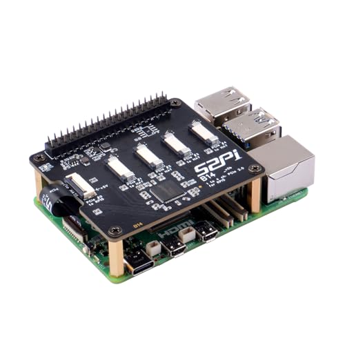 GeeekPi Quad FPC PCIe HAT for Raspberry Pi 5, B14 HAT 1 to 4 PCIe Interface with 40Pin GPIO Pin Header for Raspberry Pi 5