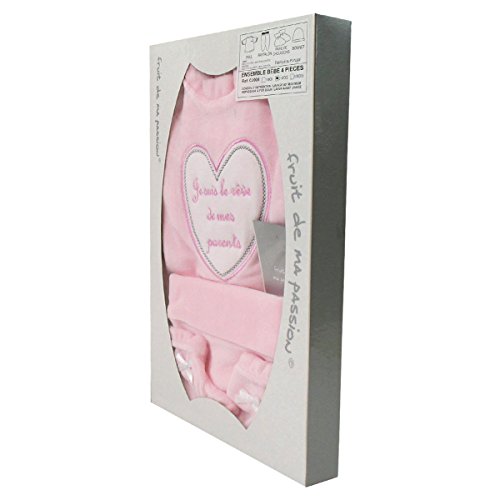 Coffret Ensemble bébé 4 pièces 0 à 3 Mois rose - Je suis le rêve de mes parents