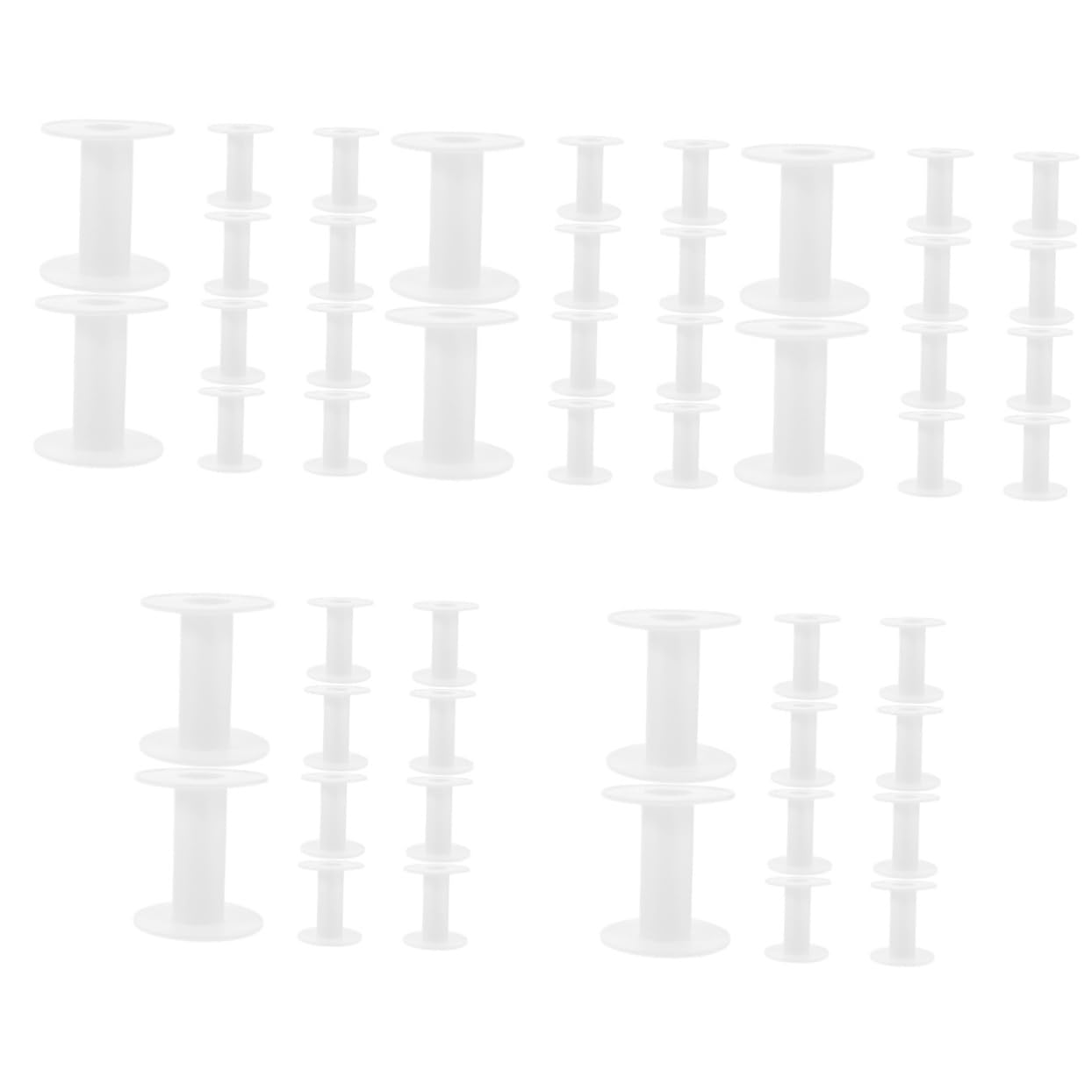 VILLCASE 5 Set Bobina Bobine di Tavola di Avvolgimento Bobine da Ricamo Retrattile Piccolo Handmade Bobine Vuote Resistenti all'Usura Accessorio Plastica 10 Pezzi * 5