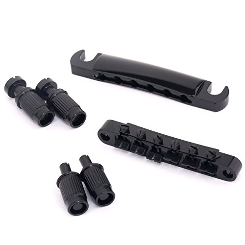 Musiclily Abr-1 Style Tune-O-Matic Bridge And Tailpiece Set For Epiphone Les Paul Replacement, Black #TOP1