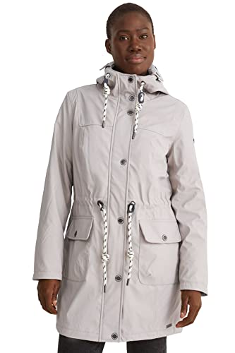 C&A Damen Regenmantel Polyester Rain coat Regular Fit hellgrau 42