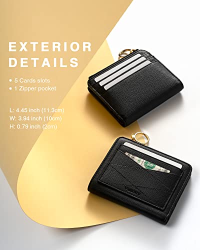Leather Wallet for Woman RFID Blocking Bifold Small Compact Wallets Zipper Pocket Purse Large Capacity Card Hold Case with ID window4