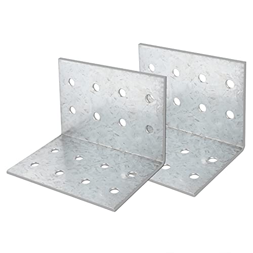 Eoere 2 Pcs Steel L Right Angle Bracket 6¼ Inch X 4⅜ Inch Deck Tension Tie Corner Brace thumb #3