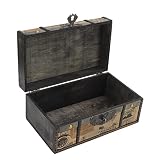 Large Vintage Style Jewelry Box with Coded Lock, Wood Construction, Wide Application for Jewelry Trinkets Storage