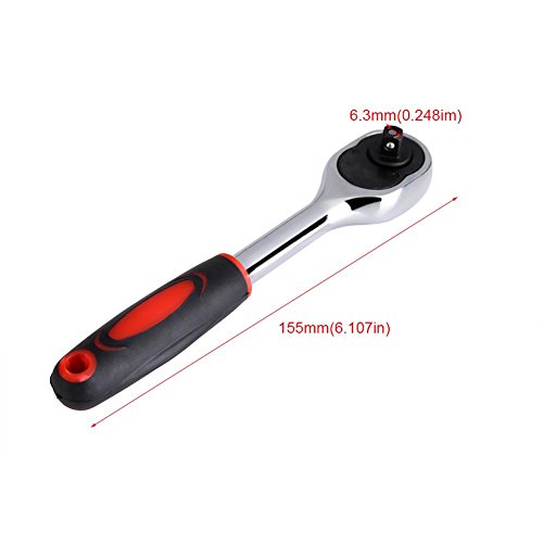 Hztyyier 1/4Inch Drive Ratchet Socket Wrench Quick Release Ratchet With Swivel Teardrop Head For Bike Car Repairing Hand Tool #TOP1