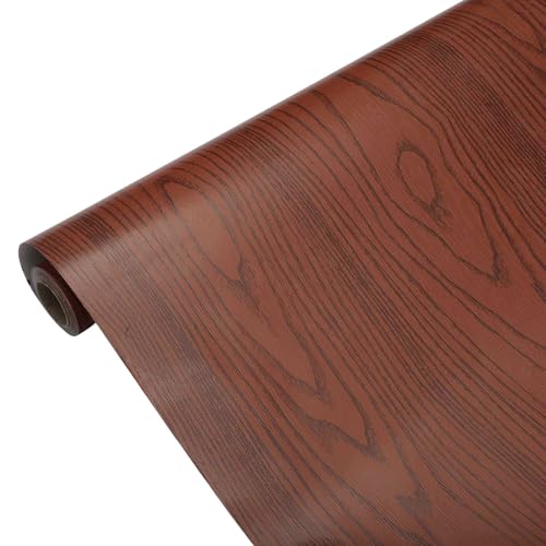 CAPASTEC Carta da parati adesiva, carta da contatto per armadi, cassetti, rivestimento adesivo per ripiani, facile da pulire, grana di legno di pero, 15,7 pollici x 197 pollici