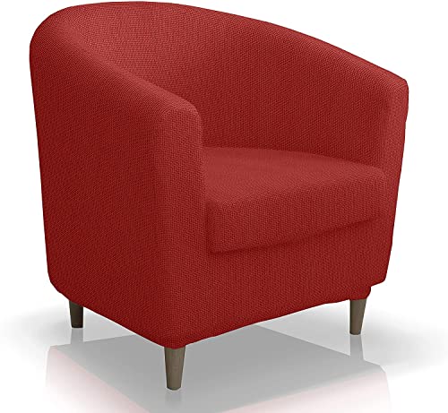 Funda elástica para Sillón de Color Naranja Modelo Tullsta Cabriolet butacón Chesterfield Protección butaca - Color 16 Teja/Naranja