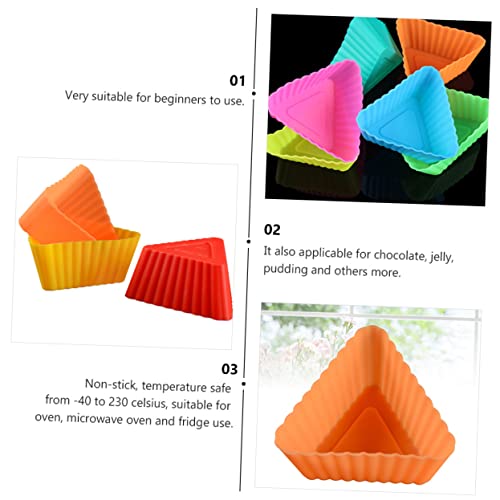 20pcs Triangle Muffin Cup Silicone Molds Mini Muffins Mini Candles Silicone Cake Pan Mini Cake Pan Chocolate Chip Muffins Mini Paper Cups Diy Baking Mold Pie Self Made